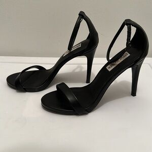 Steve Madden Black Leather Sandal Heel Stilettos